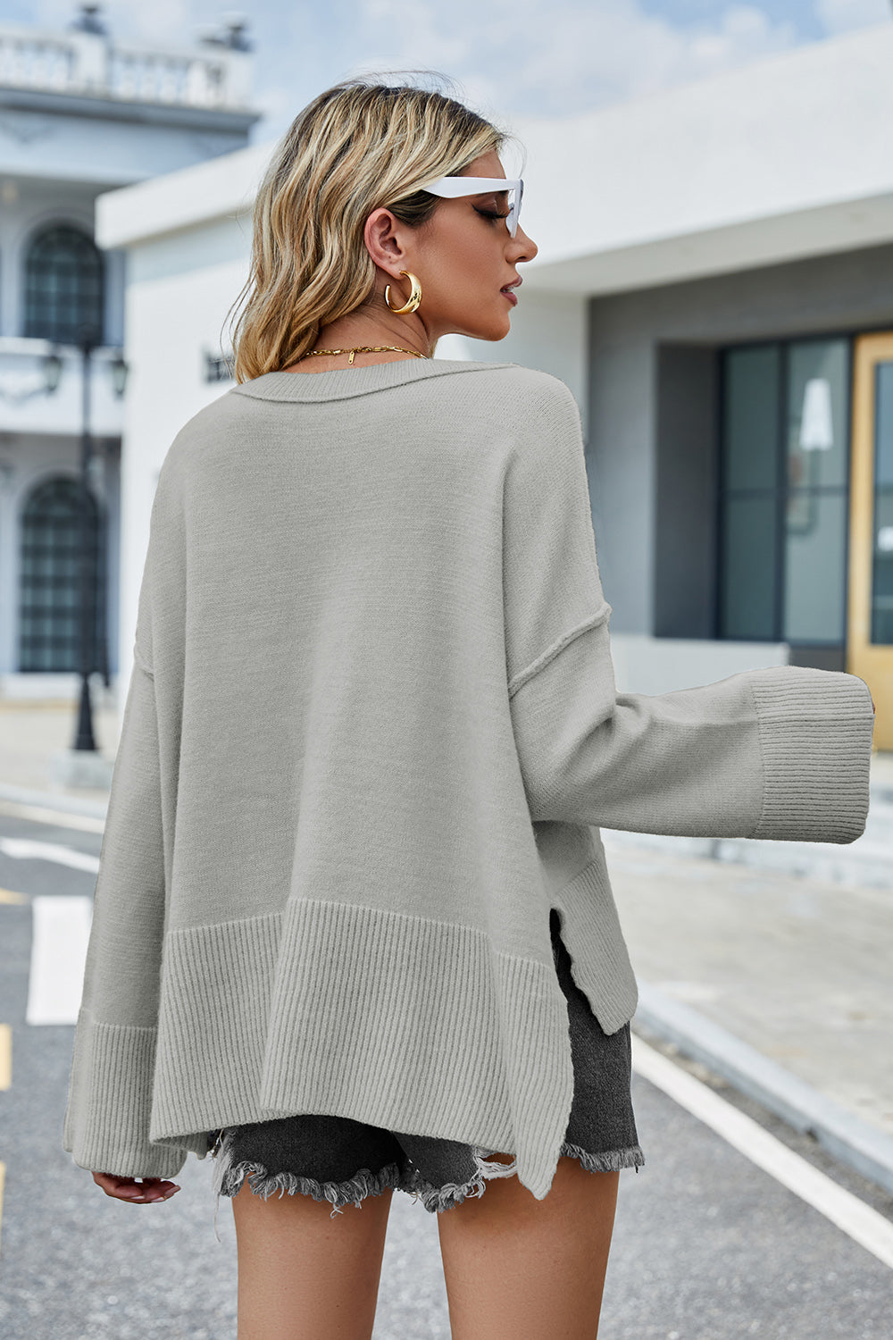 Stilla | Lav Slids Rund Hals Langærmet Sweatshirt