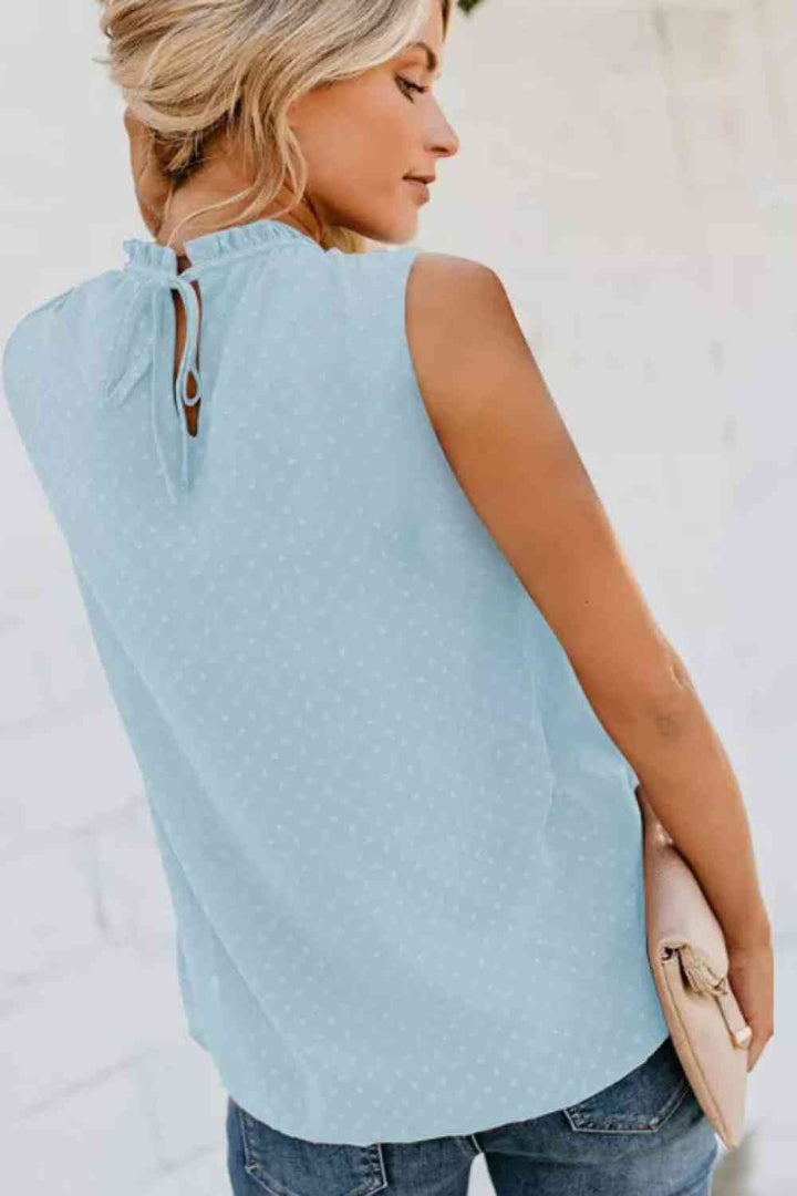 Stilla | Smocked Tie Back Frill Trim Tank