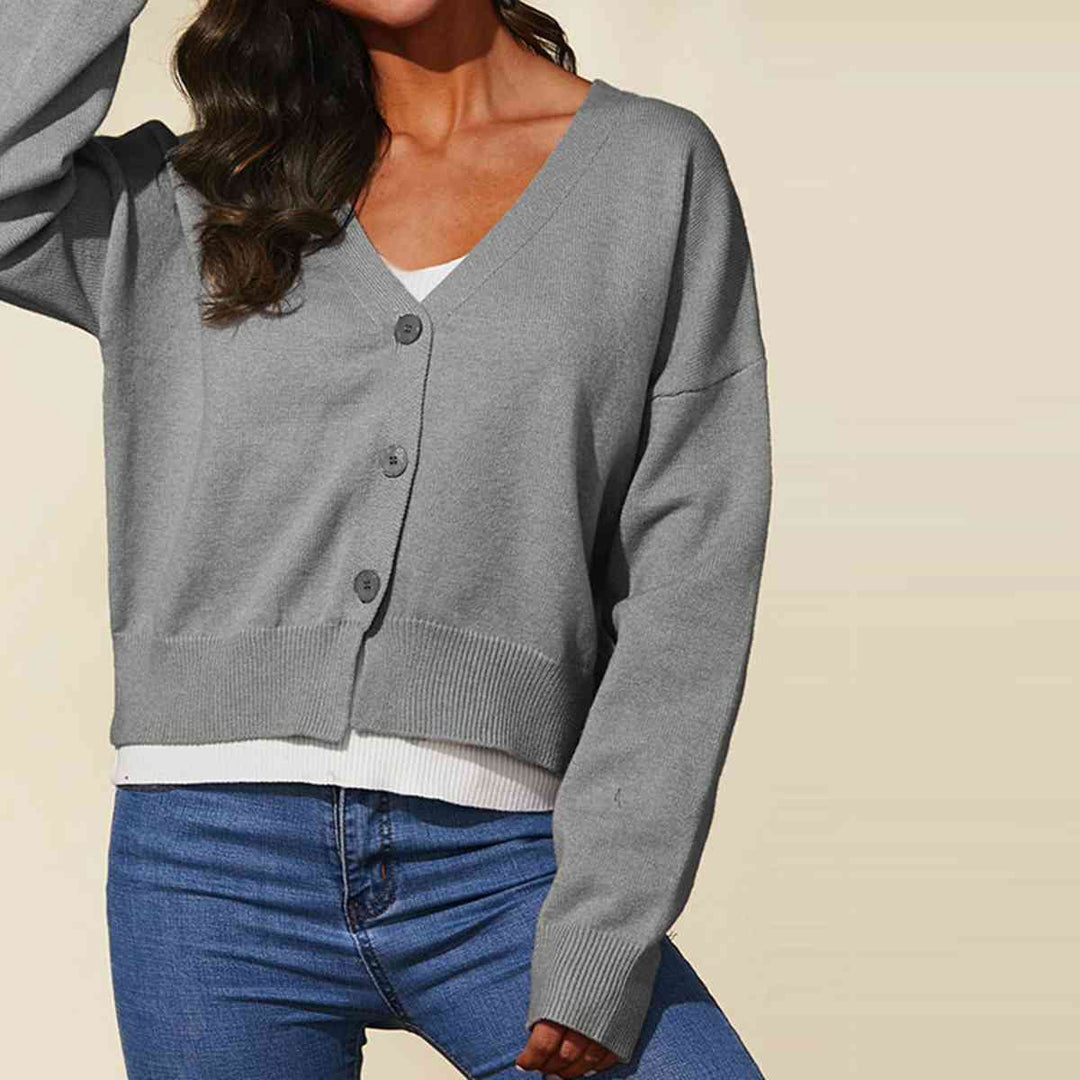 Stilla | Hals Knappe Op Lang Ærme Cardigan