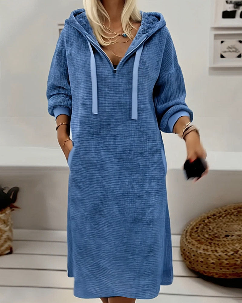 Stilla | Af fleece med vaffelmønster og hætte