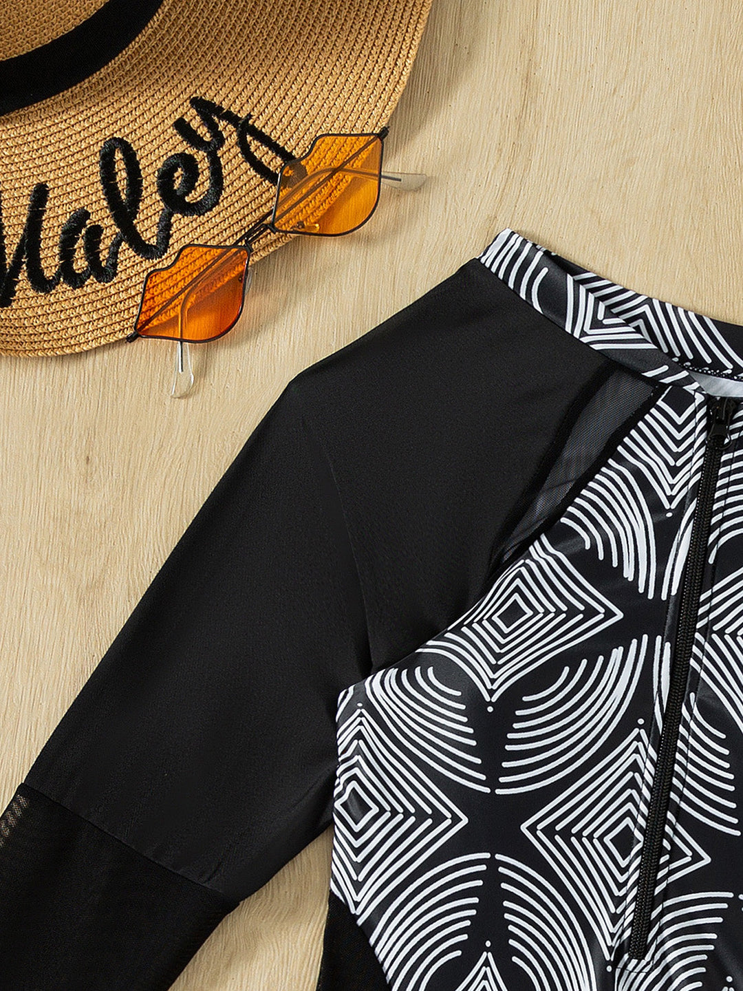 Stilla | Zip Rund Hals One-piece Badetøj