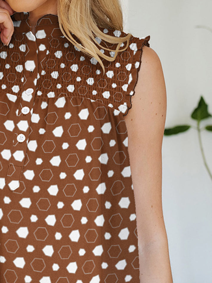 Stilla | Printet Mock Neck Top