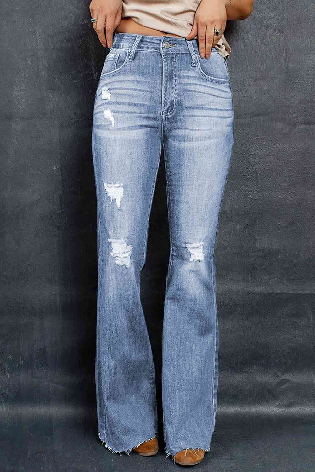 Stilla | Raw Hem Flare Jeans