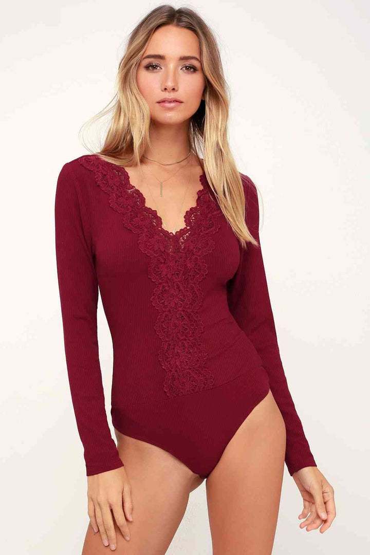 Stilla | Trim Ribbet Langærmet Bodysuit