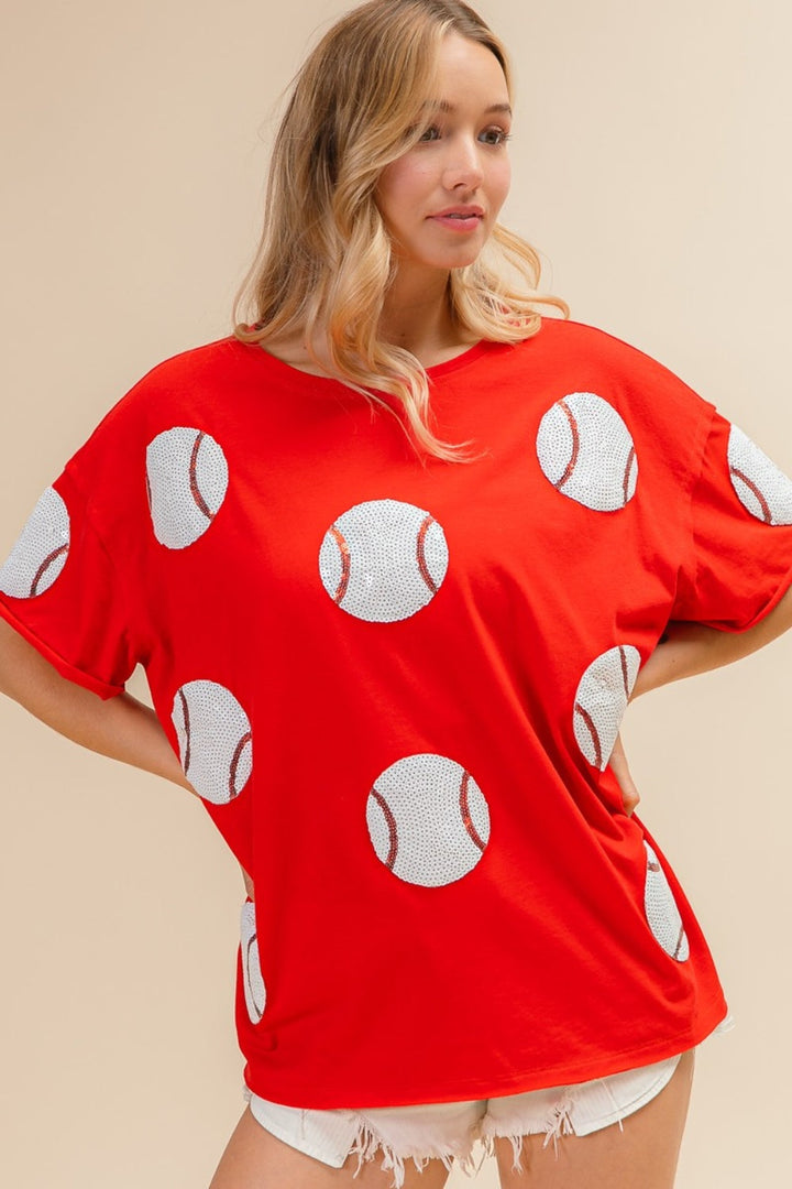 Stilla | Paillet Baseball Drop Shoulder Kortærmet T-Shirt