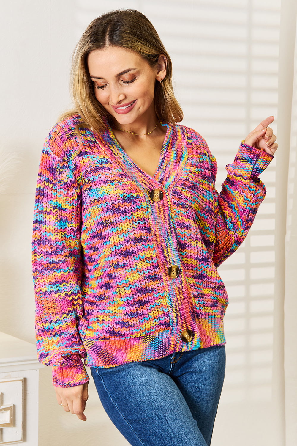 Stilla | Wings Woven Right V-Hals Langærmet Cardigan