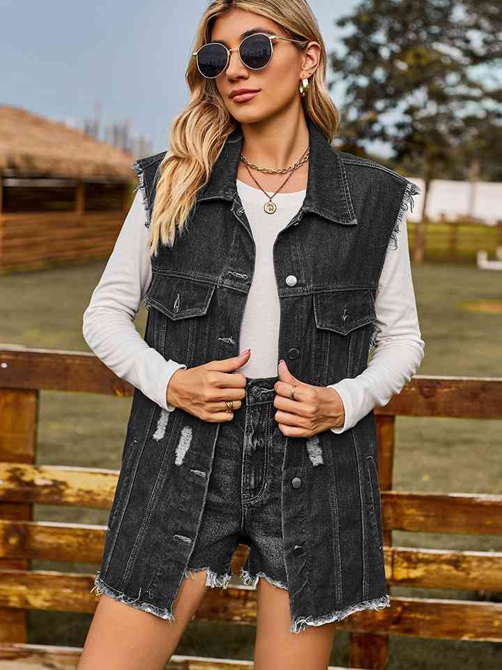 Stilla | Ærmeløs Denimjakke