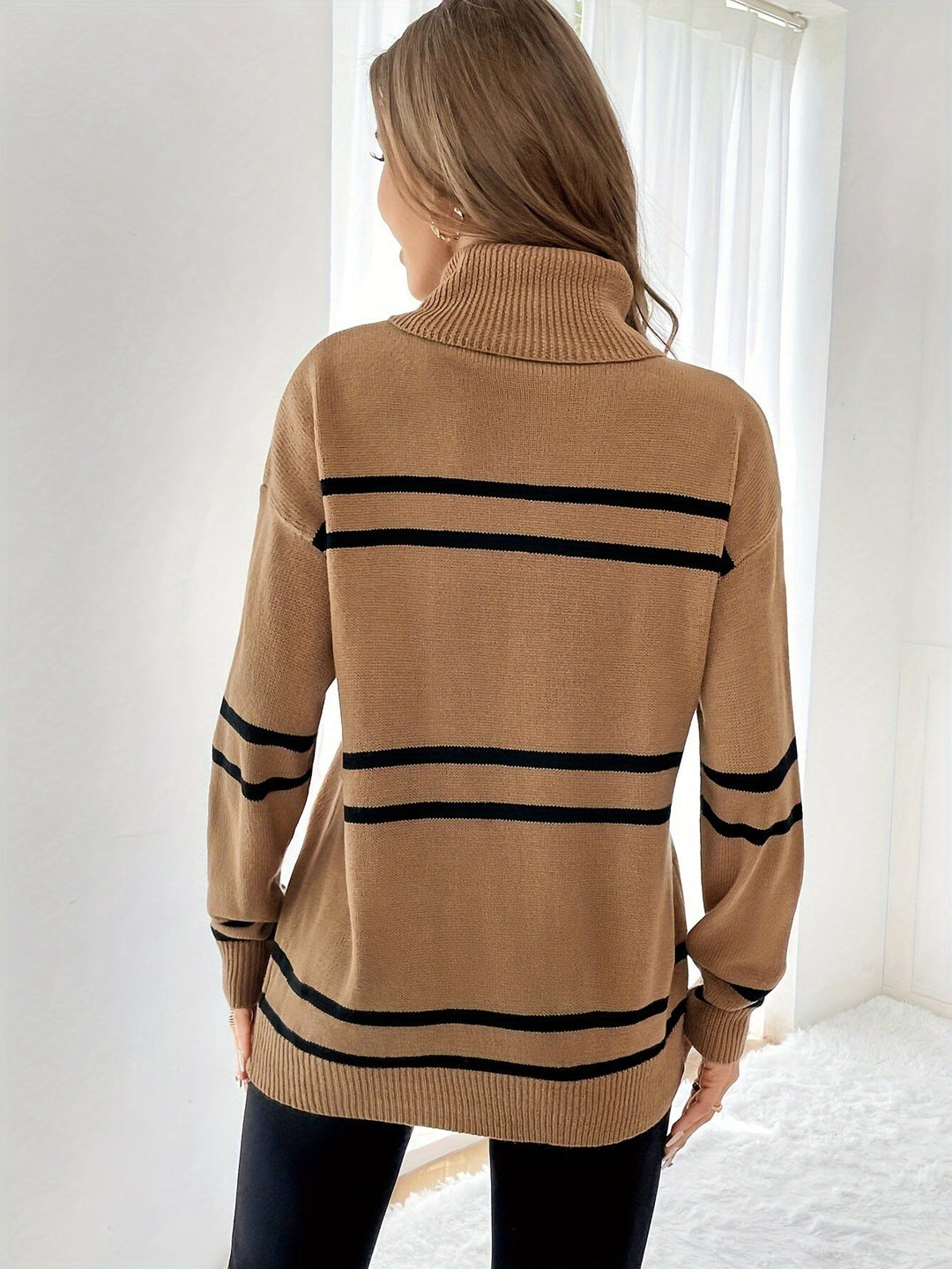 Stilla | Stribet rullekravepullover
