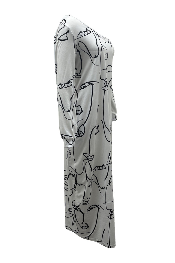 Stilla | Single Shoulder Lantern Sleeve Maxi Dress