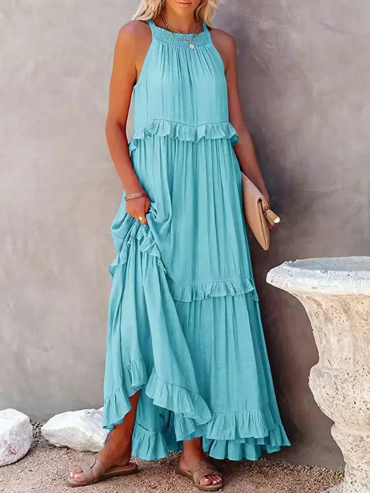 Stilla | Halter Ruffle Max Kjole