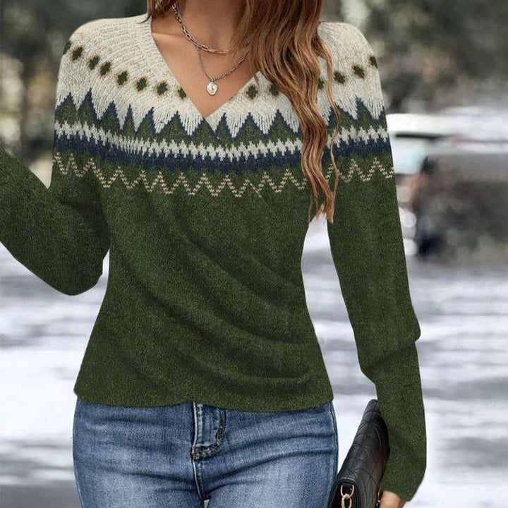 Stilla | Pullover Med V-hals Ensfarvet