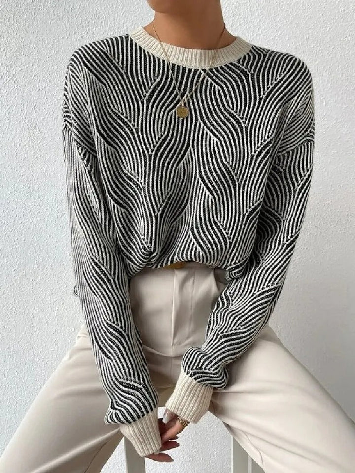 Stilla | Afslappet Sweater med Abstrakt Mønster