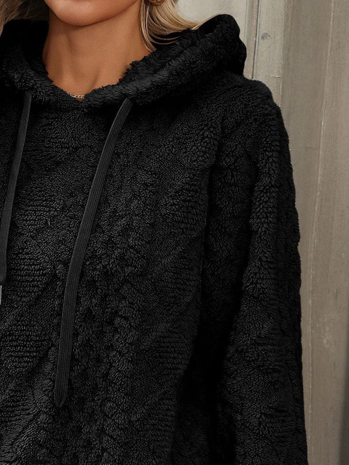 Stilla | Fleece Hættetrøje Med Lange Ærmer og Snøre