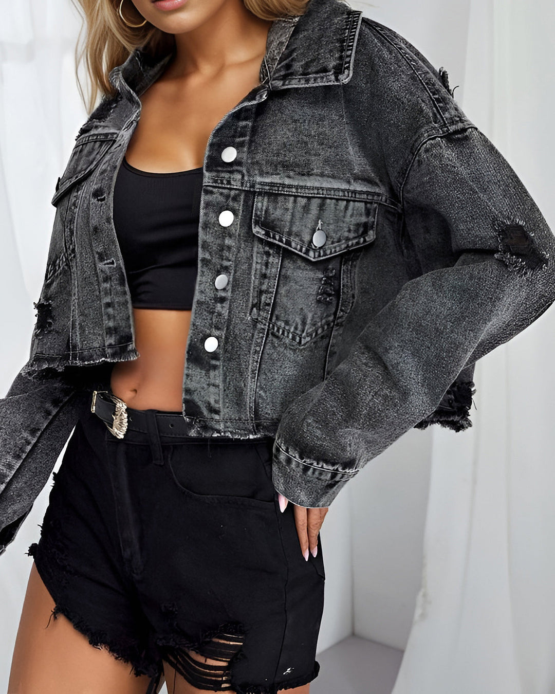 Stilla | Denim Kortjakke
