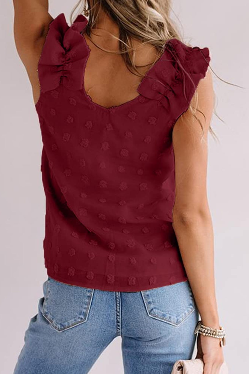 Stilla | Plus Size Swiss Dot V-Hals Tanktop