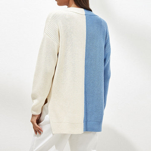 Stilla | V-hals drop shoulder split sweater