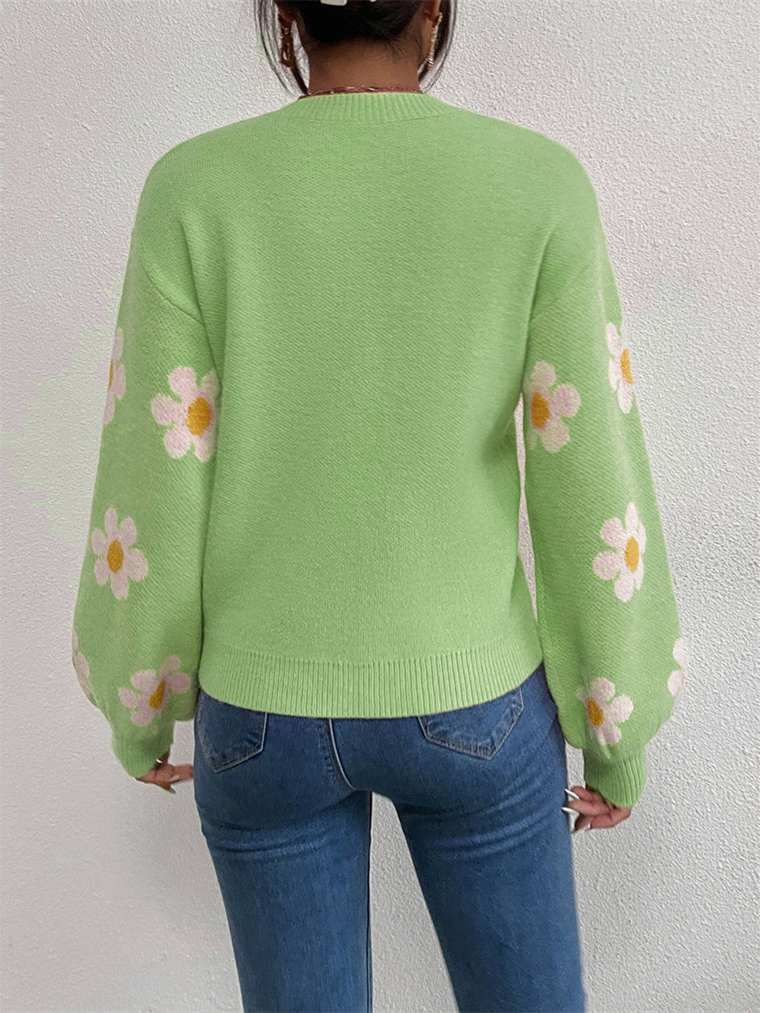 Stilla | Rund Hals Lantern Ærme Sweater