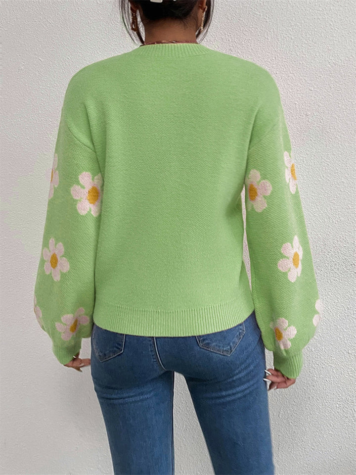 Stilla | Rund Hals Lantern Ærme Sweater