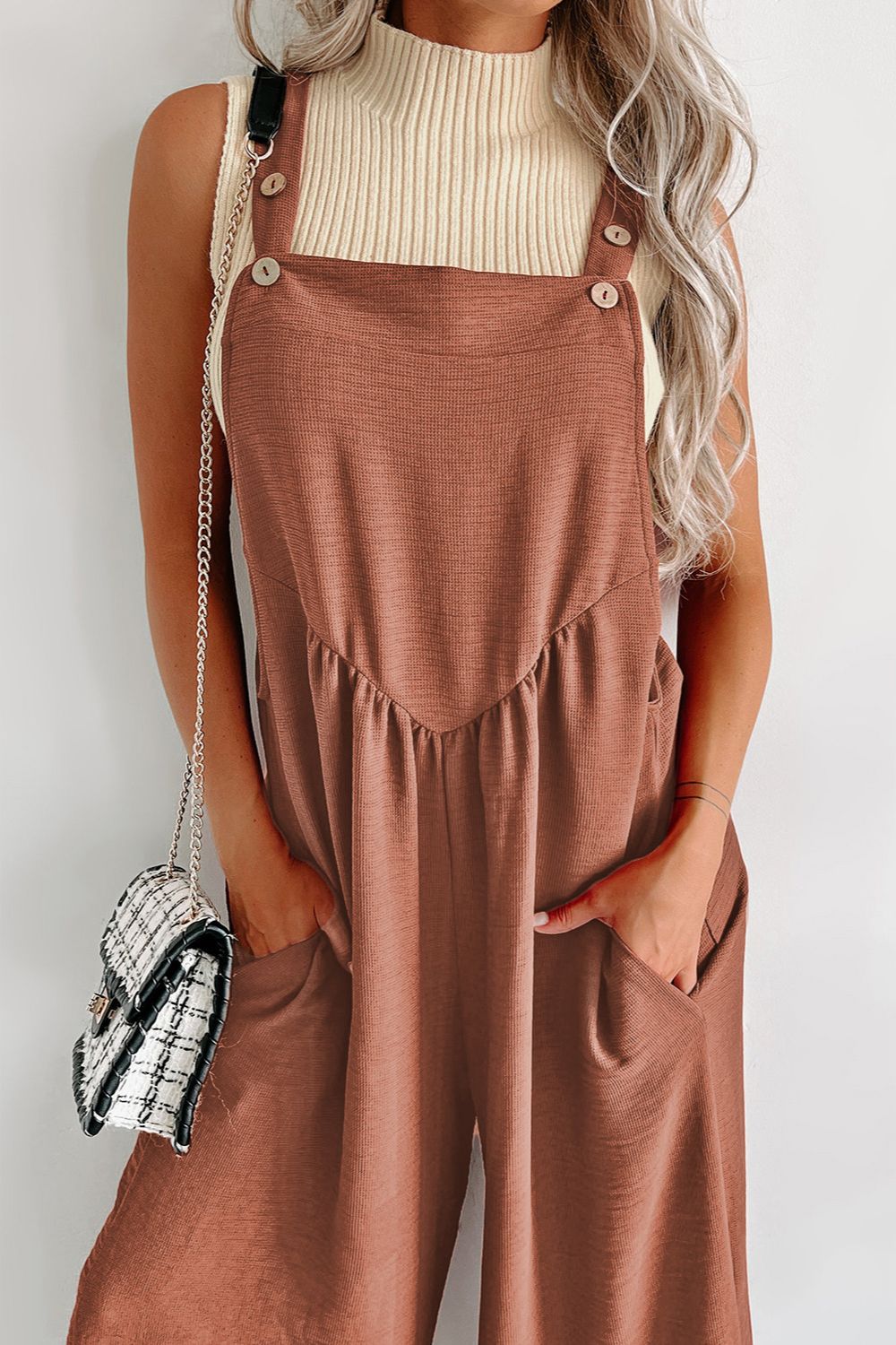 Stilla | Strikket Bred Ben Overalls Med Lommer