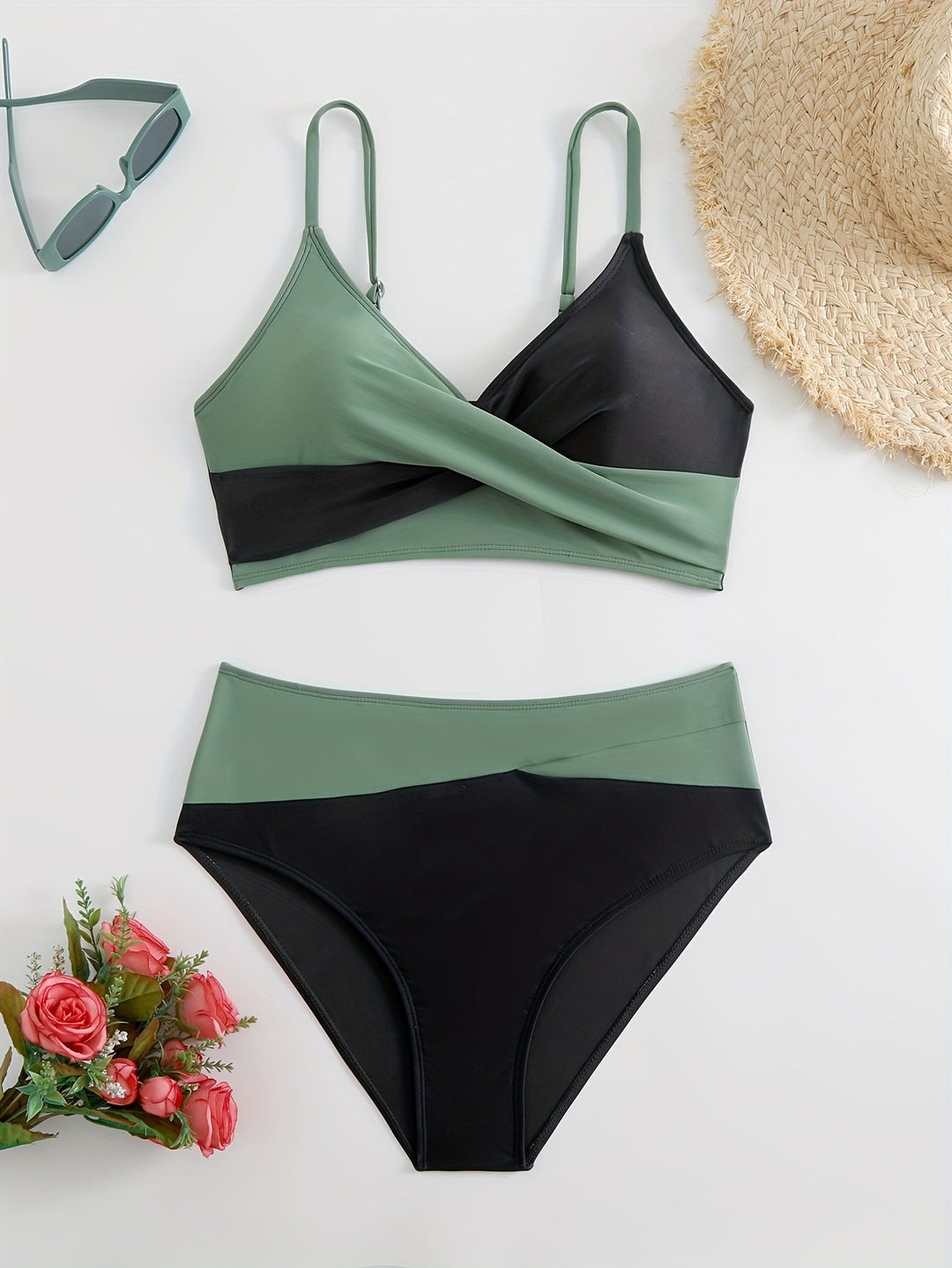 Stilla | Kvinder Farverig Bikini Bikini Farve, V-Udskæring Stil, Design, Sommer, Sommer