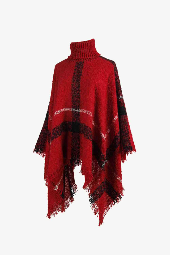 Stilla | Turtleneck Raw Hem Poncho
