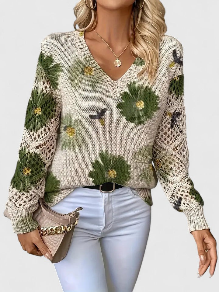 Stilla | Elegant Sweater med Blomsterdesign