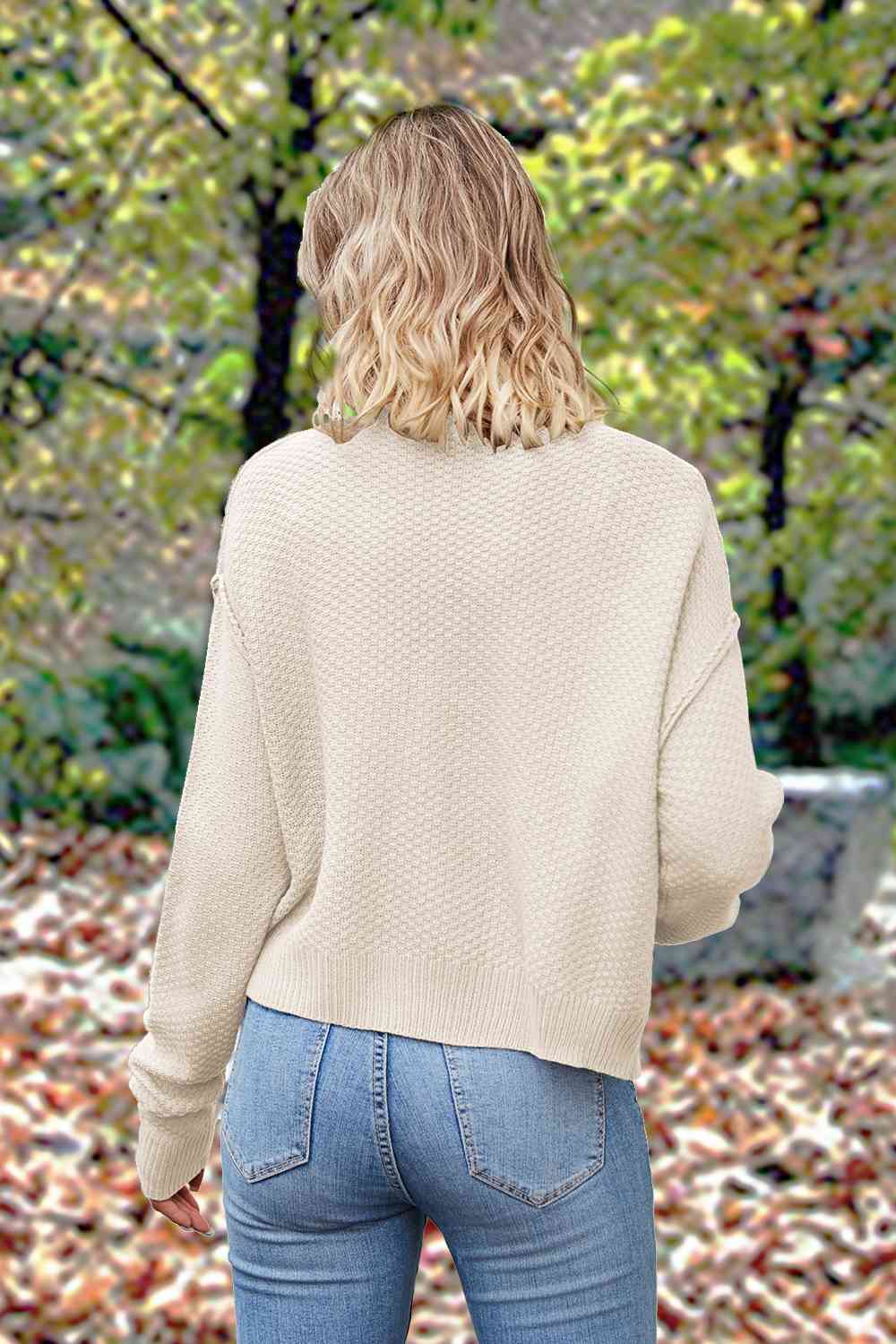 Stilla | Op Rund Hals Drop Skulder Cardigan