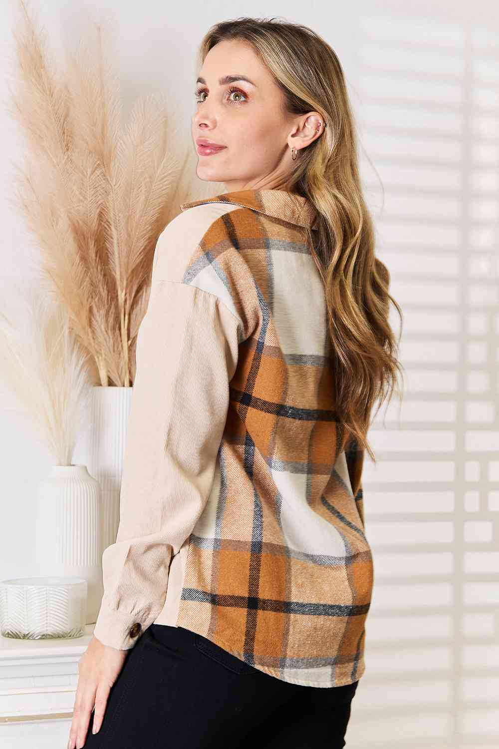 Stilla | Take Plaid Print Dropped Shoulder Shirt
