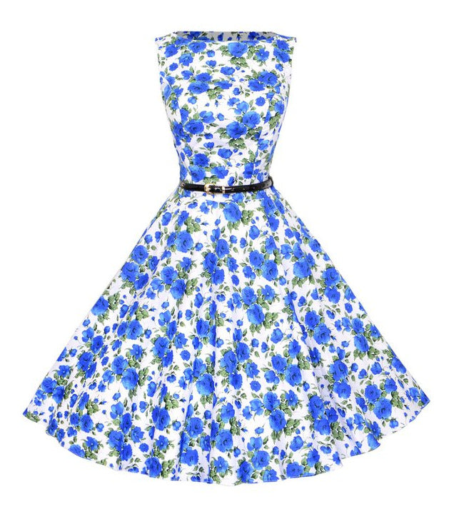 Damer Swing Kjole med Blomsterdesign og Bælte Stilla