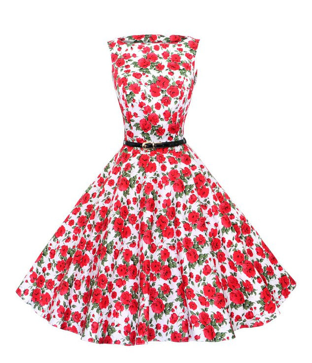 Damer Swing Kjole med Blomsterdesign og Bælte Stilla