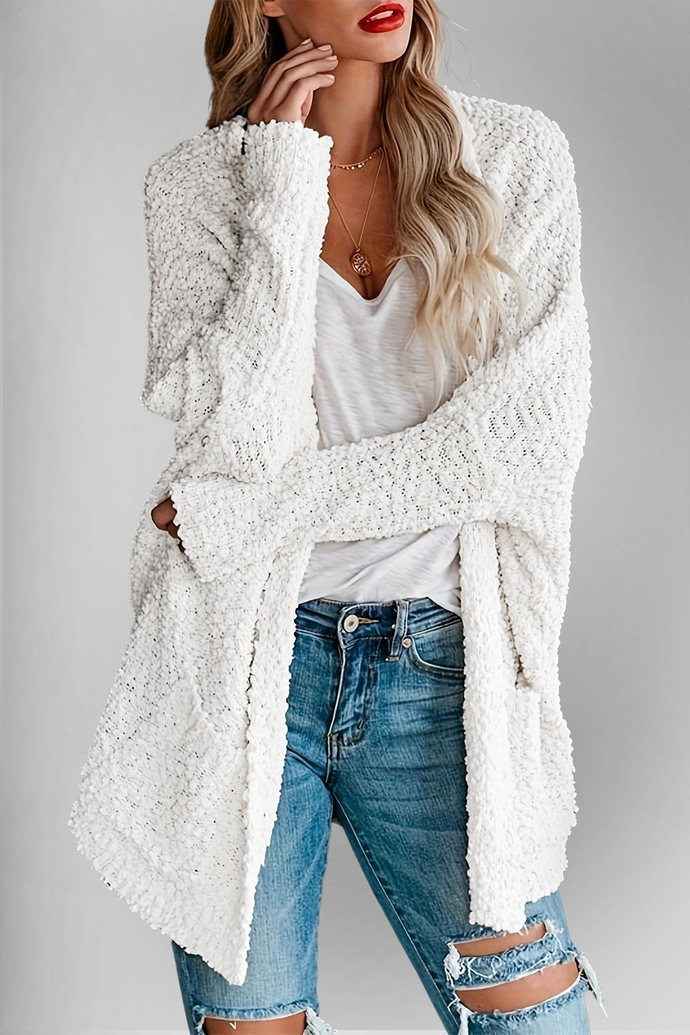 Stilla | Tag Lomme Åben Front Langærmet Cardigan