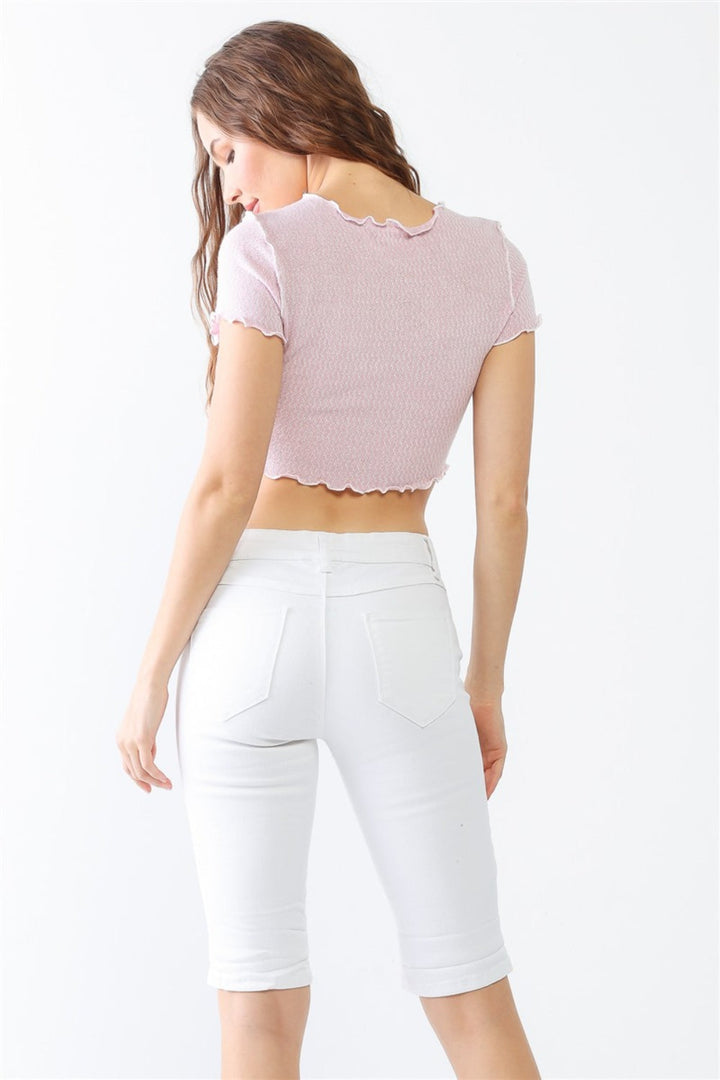 Stilla | LA Distressed Bermuda Denim Shorts