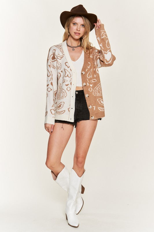Stilla | Paisley Farveblok Cardigan