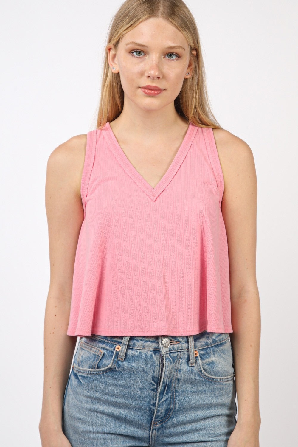 Stilla | J V-hals strikket sving cropped tank
