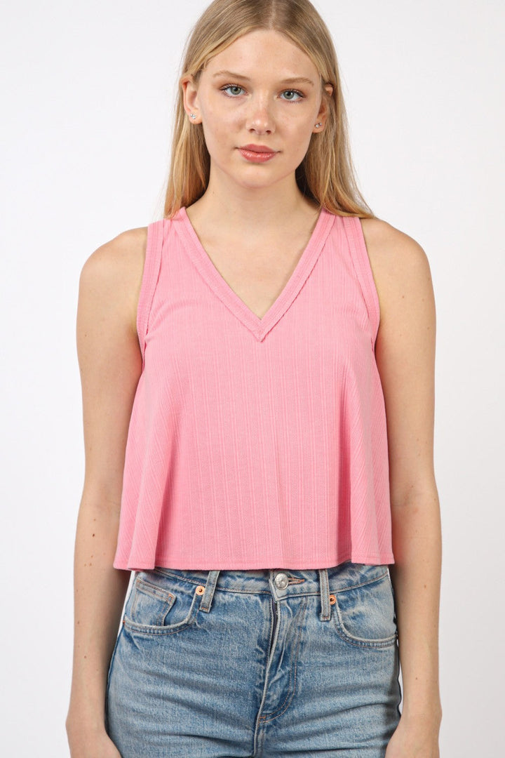 Stilla | J V-hals strikket sving cropped tank