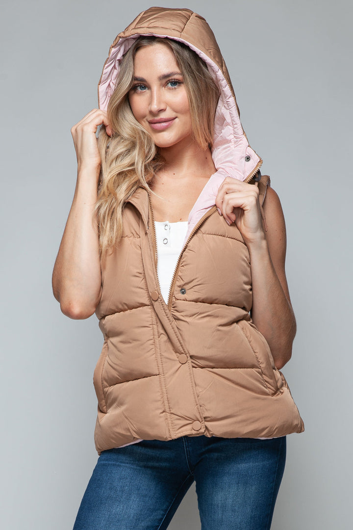 Stilla | Snob Hoodie Vest Med Trykknap og Lynlås