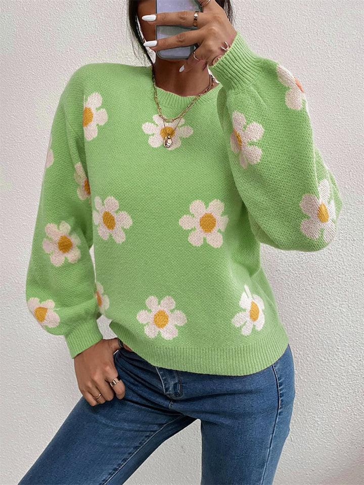 Stilla | Rund Hals Lantern Ærme Sweater