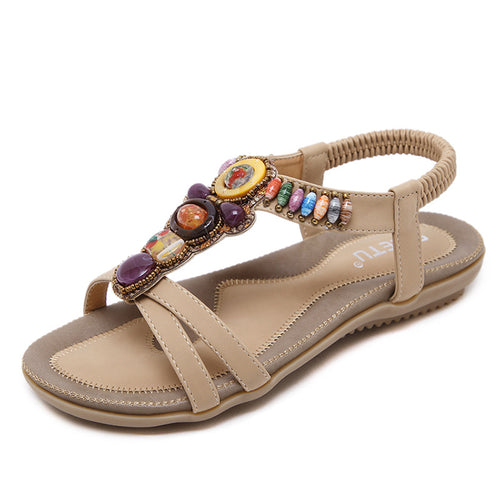 Dame mode sandaler med dekorativ fodseng-applikation Stilla