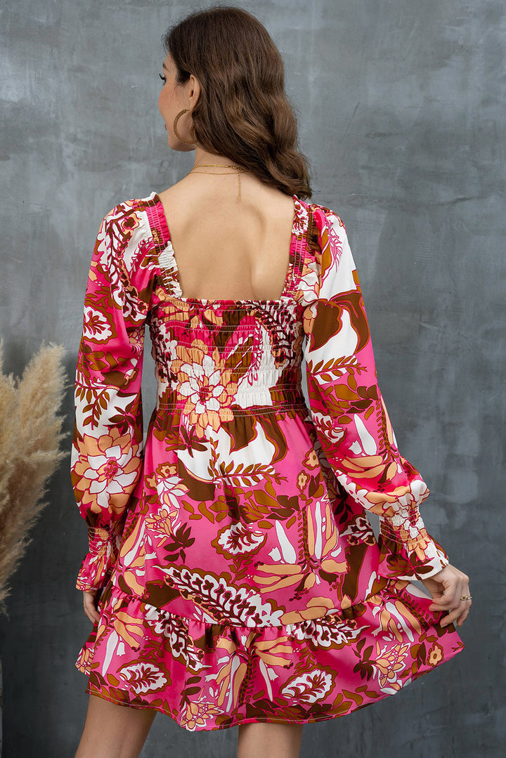 Stilla | Square Neck Flounce Sleeve Dress