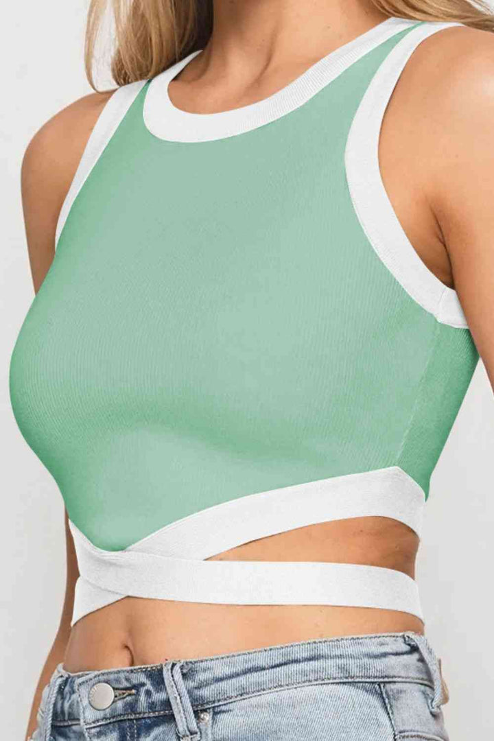 Stilla | Tie Back Rund Hals Tank