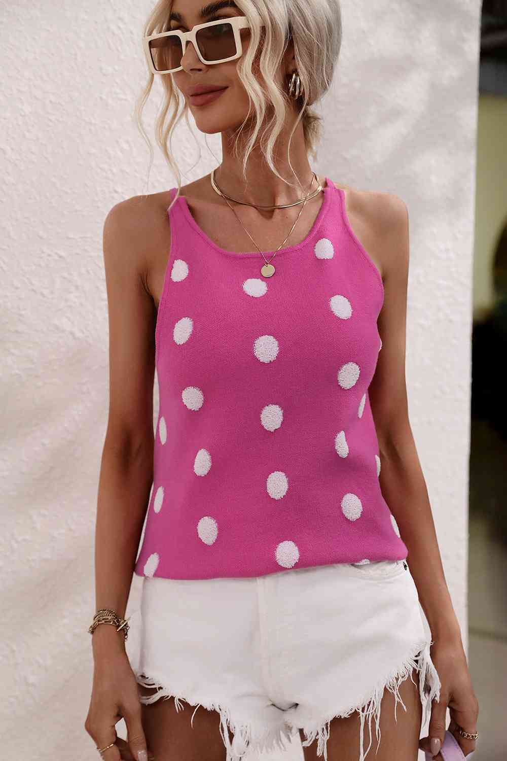Stilla | Prik Rund Hals Strik Tank