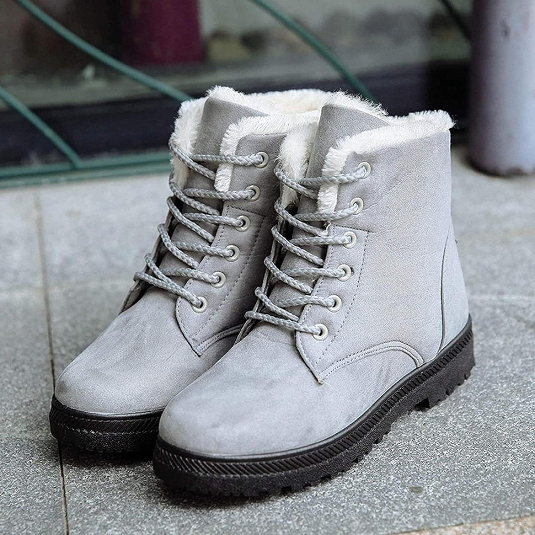 Stilla | Mid Calf Støvler Suedes Følelse Fleece Foret Skridsikre Såler Snøring