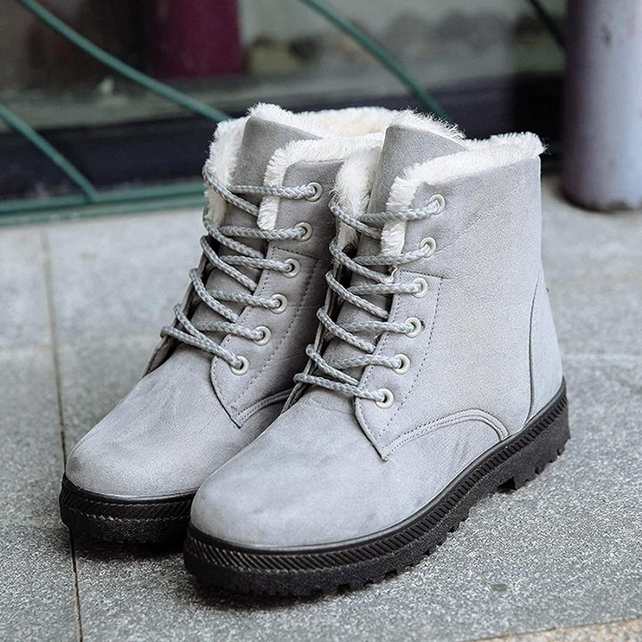 Stilla | Mid Calf Støvler Suedes Følelse Fleece Foret Skridsikre Såler Snøring