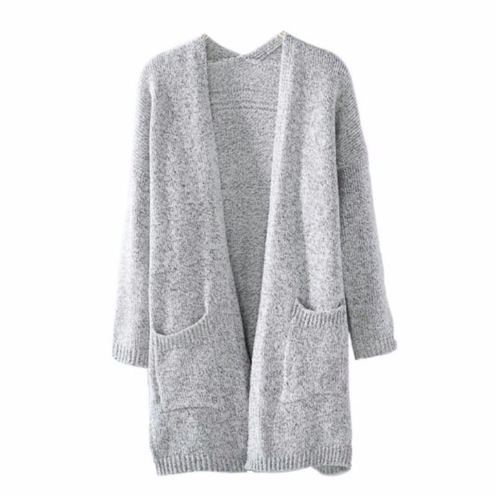Dame chunky strik cardigan med rummelige lommer og afslappet design Stilla