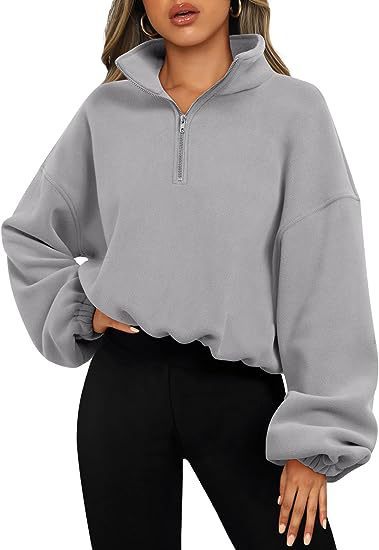 Stilla | Sweatshirt med Halv-Zip og Ståkrave