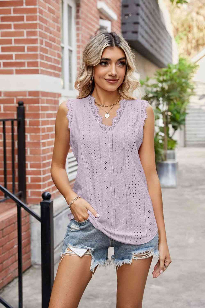 Stilla | Blondekant V-hals Tank