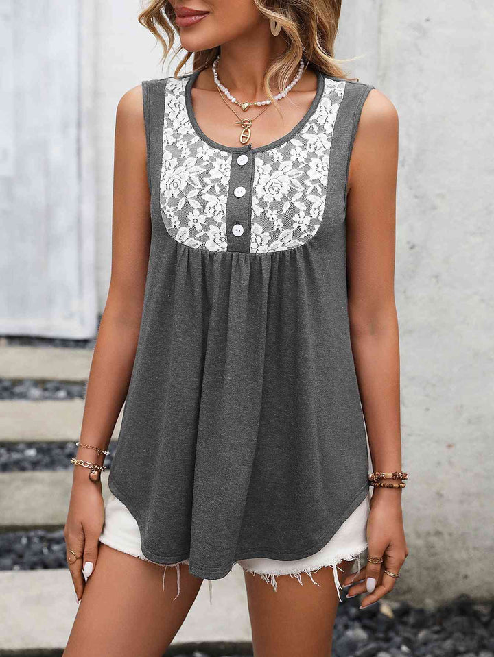 Stilla | Blonde Kontrast Scoop Neck Tank