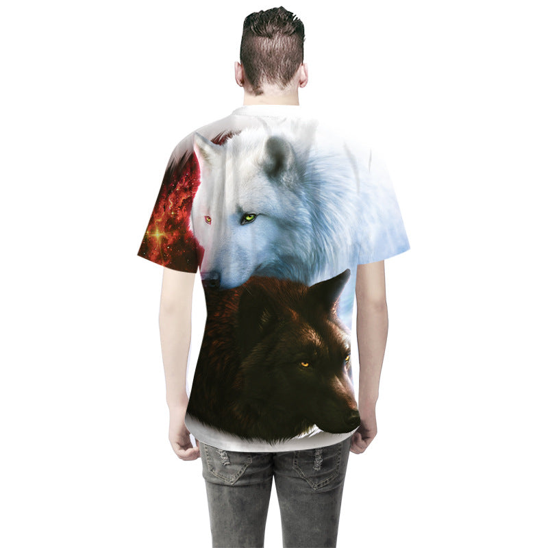 Unisex T-shirt med imponerende ulvemotiv og højkvalitets digitaltryk Stilla