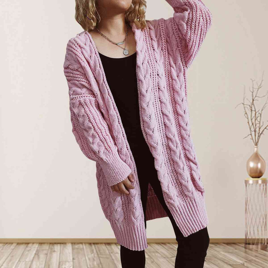 Stilla | Strik Åben Front Nedsat Skulder Cardigan