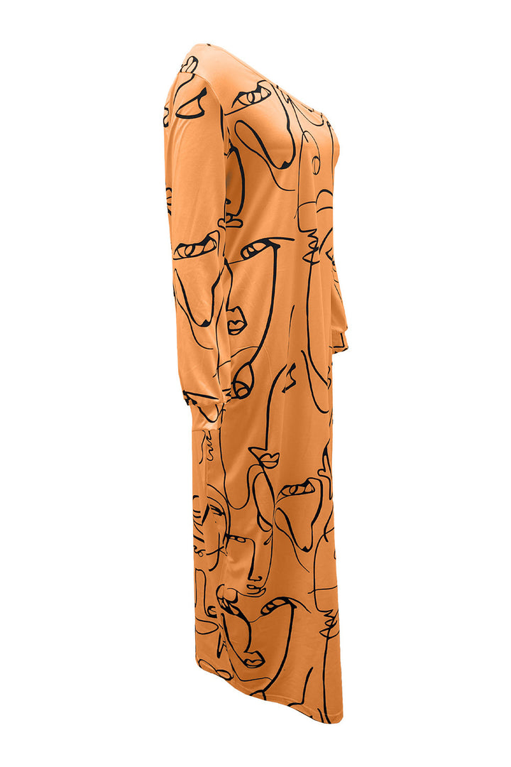 Stilla | Single Shoulder Lantern Sleeve Maxi Dress